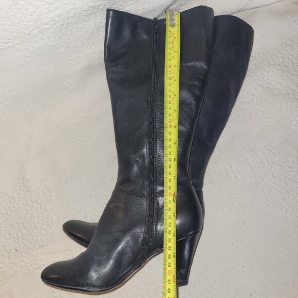 Naturalizer 5N Black Leather Heeled Boots - Picture 12 of 16